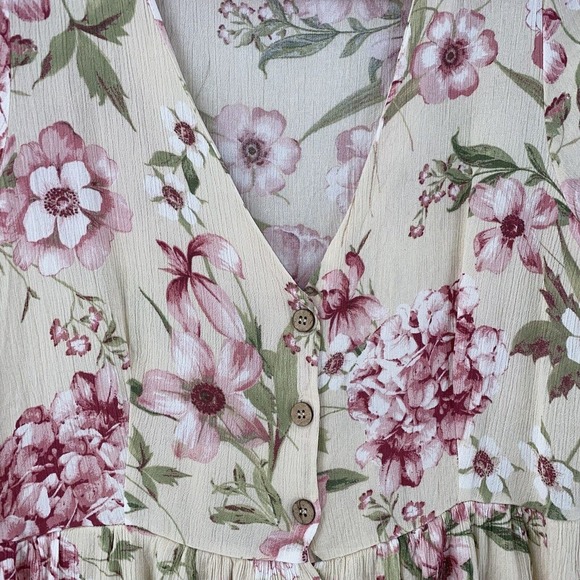 Lara Prairie Dress Women Large Cottegecore Floral Midi Button Rayon Southwestern - Picture 5 of 14